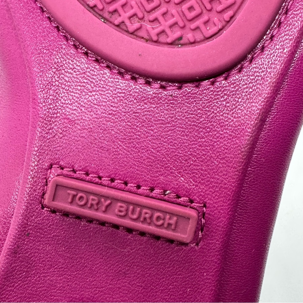 Tory Burch Minnie Reva Travel Ballet Flats Shoes in Magenta Pink Size 7.5 - Picture 11 of 12